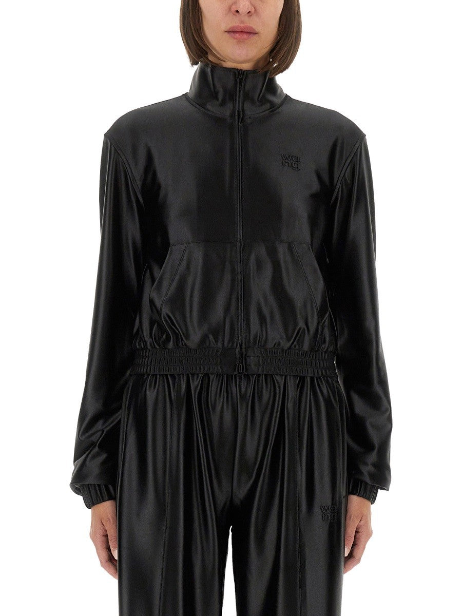 alexanderwang Women's Satin Faille Sweatshirt Black