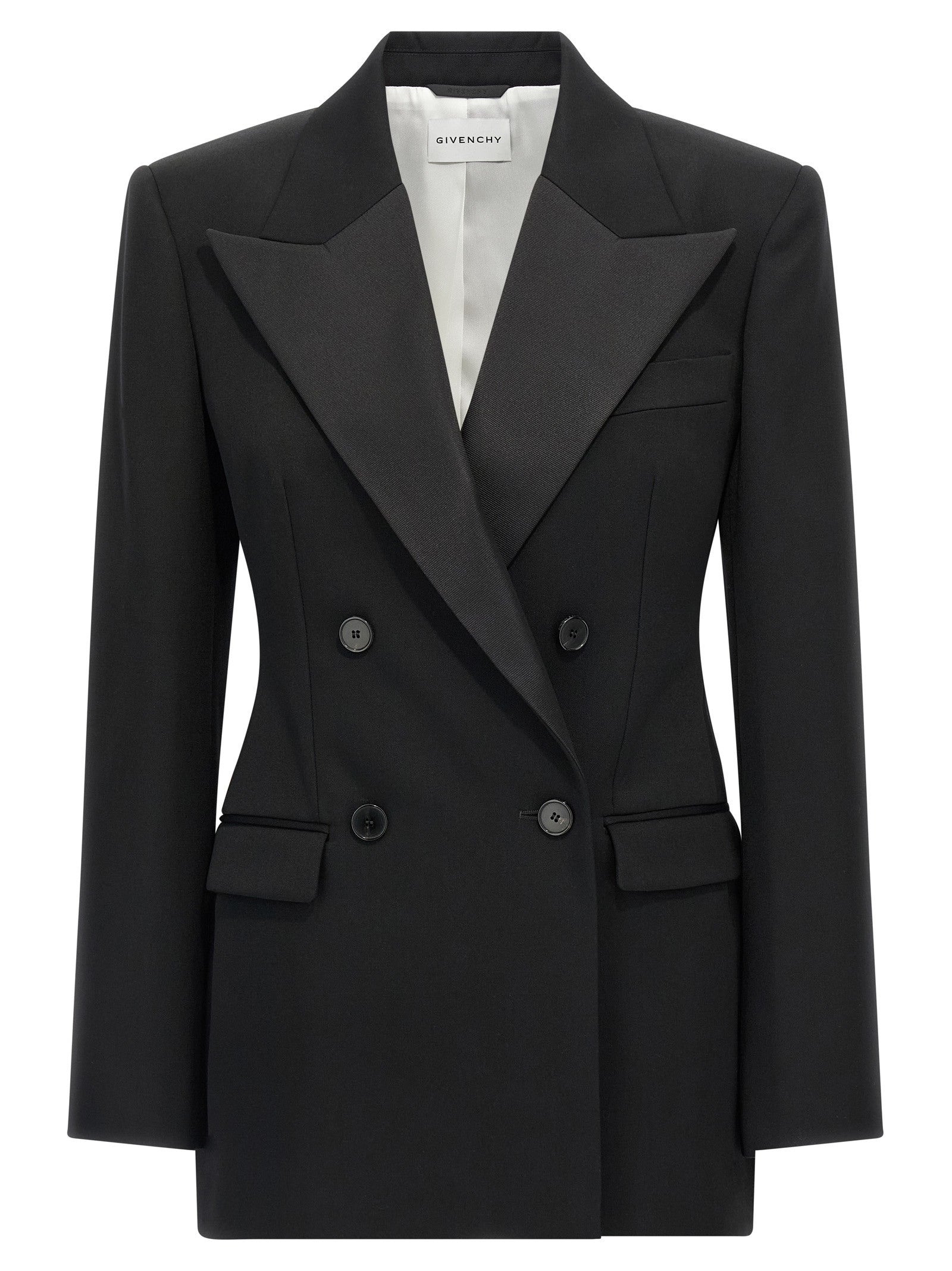 Givenchy Satin Lapel Blazer Black