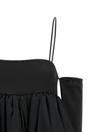 ROTATE Birger Christensen Satin Le Bubble Dress Black, view 4