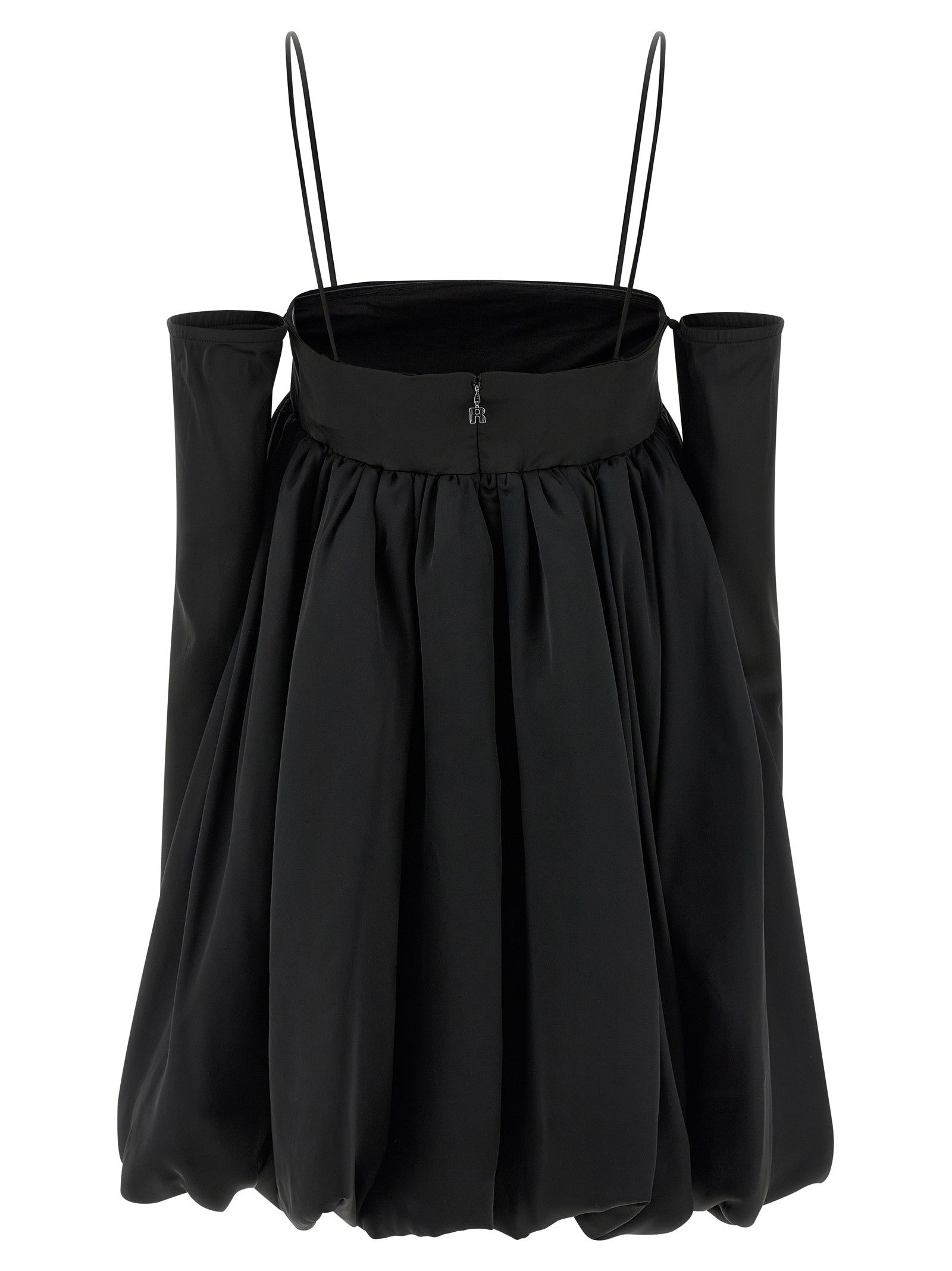 ROTATE Birger Christensen Satin Le Bubble Dress Black