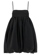 ROTATE Birger Christensen Satin Le Bubble Dress Black, view 2