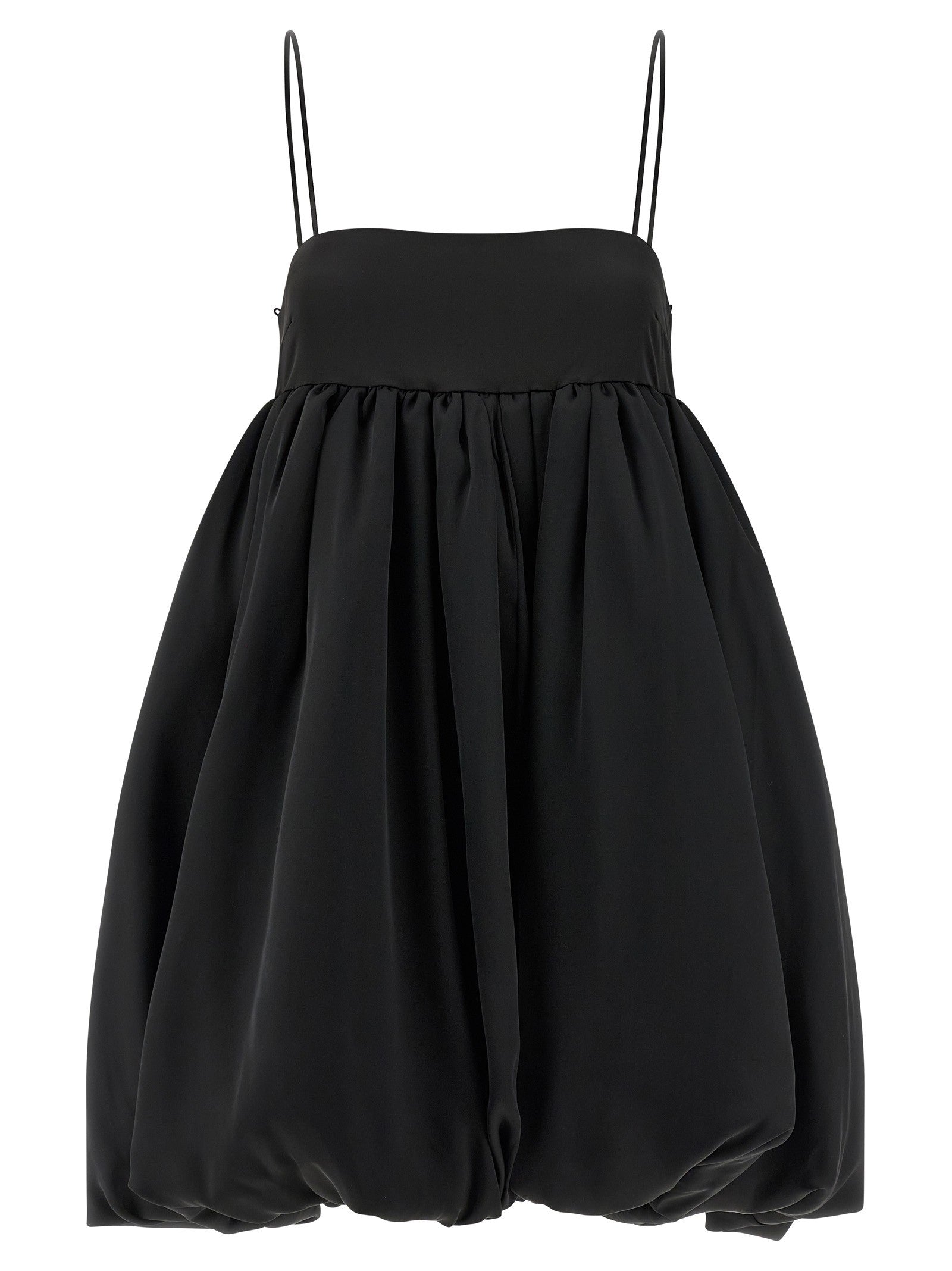ROTATE Birger Christensen Satin Le Bubble Dress Black