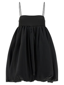 ROTATE Birger Christensen Satin Le Bubble Dress Black