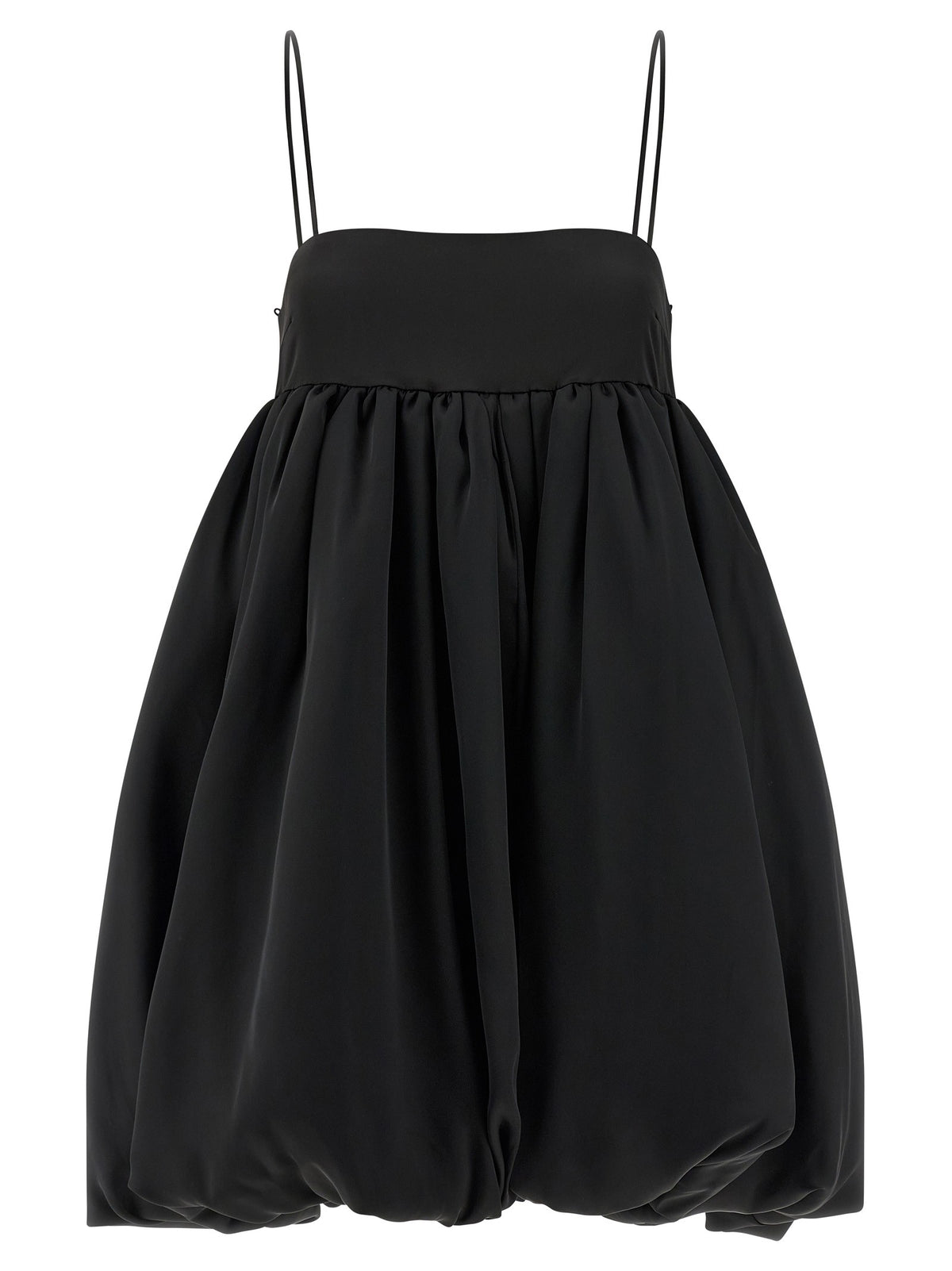 ROTATE Birger Christensen Satin Le Bubble Dress Black, view 2