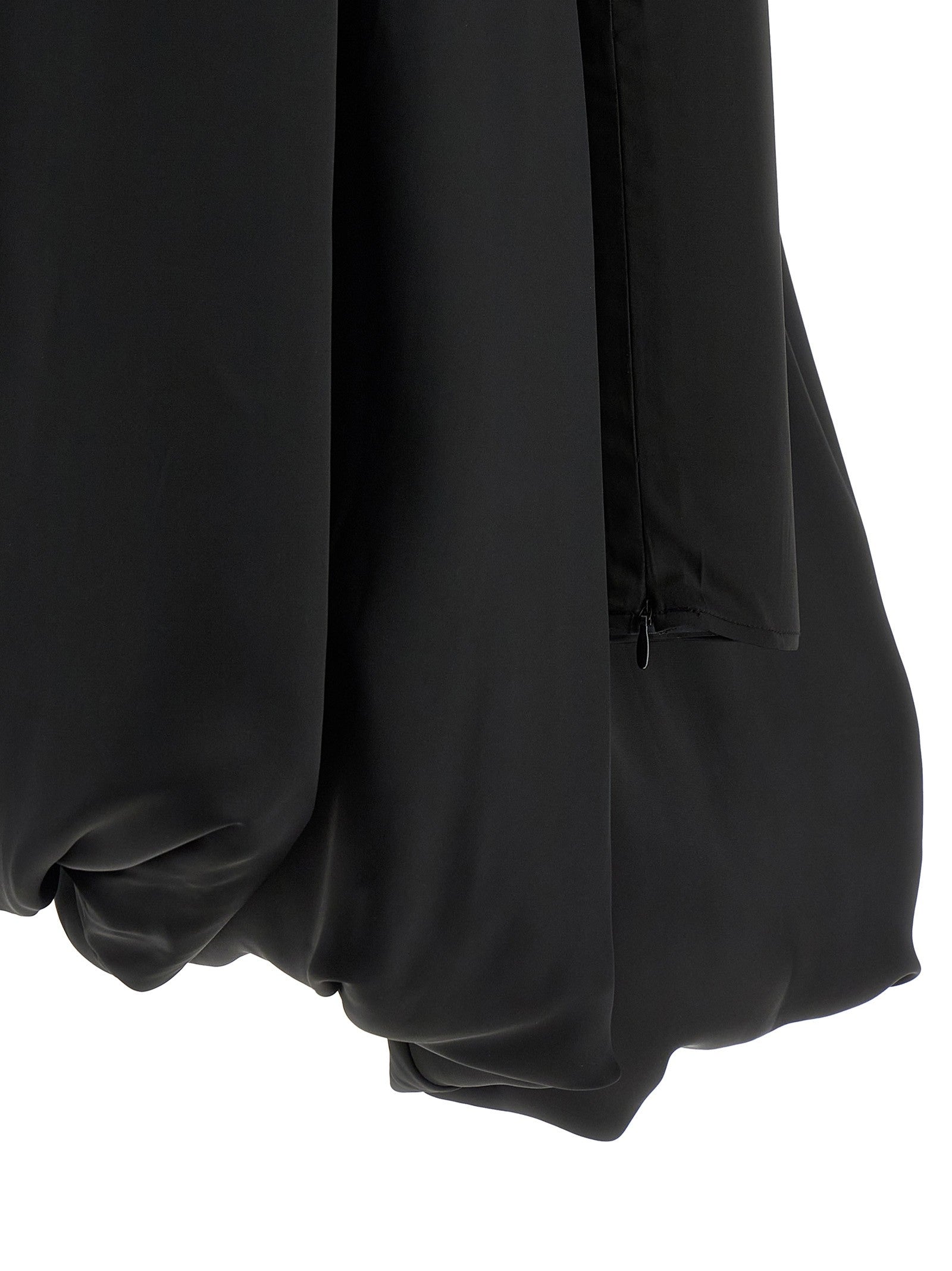 ROTATE Birger Christensen Satin Le Bubble Dress Black