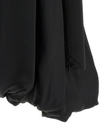 ROTATE Birger Christensen Satin Le Bubble Dress Black