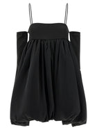 ROTATE Birger Christensen Satin Le Bubble Dress Black