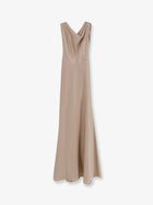 Actualee Women's Satin Long Dress Beige