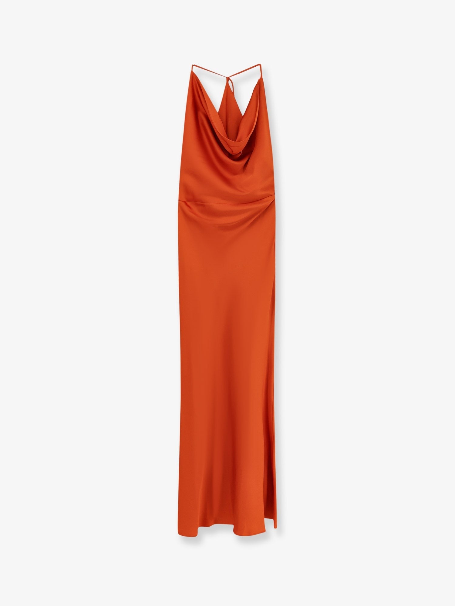 Actualee Women's Satin Long Dress Orange