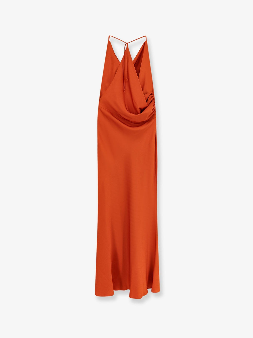 Actualee Women's Satin Long Dress Orange
