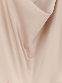 Actualee Women's Satin Long Dress Beige