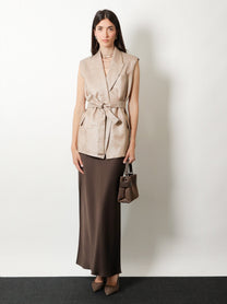 Brunello Cucinelli Women's Satin Long Skirt Brown