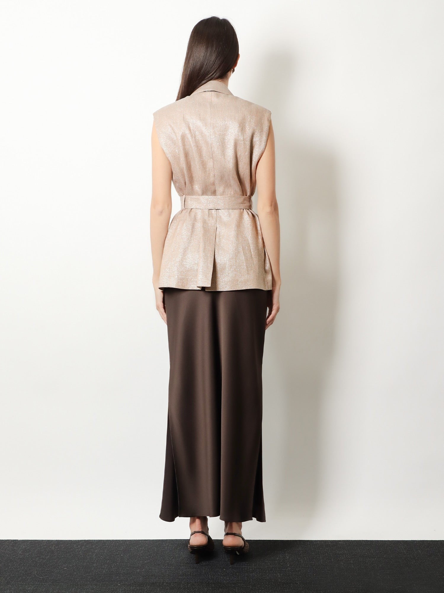 Brunello Cucinelli Women's Satin Long Skirt Brown