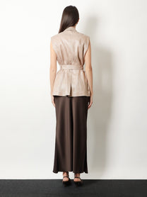 Brunello Cucinelli Women's Satin Long Skirt Brown