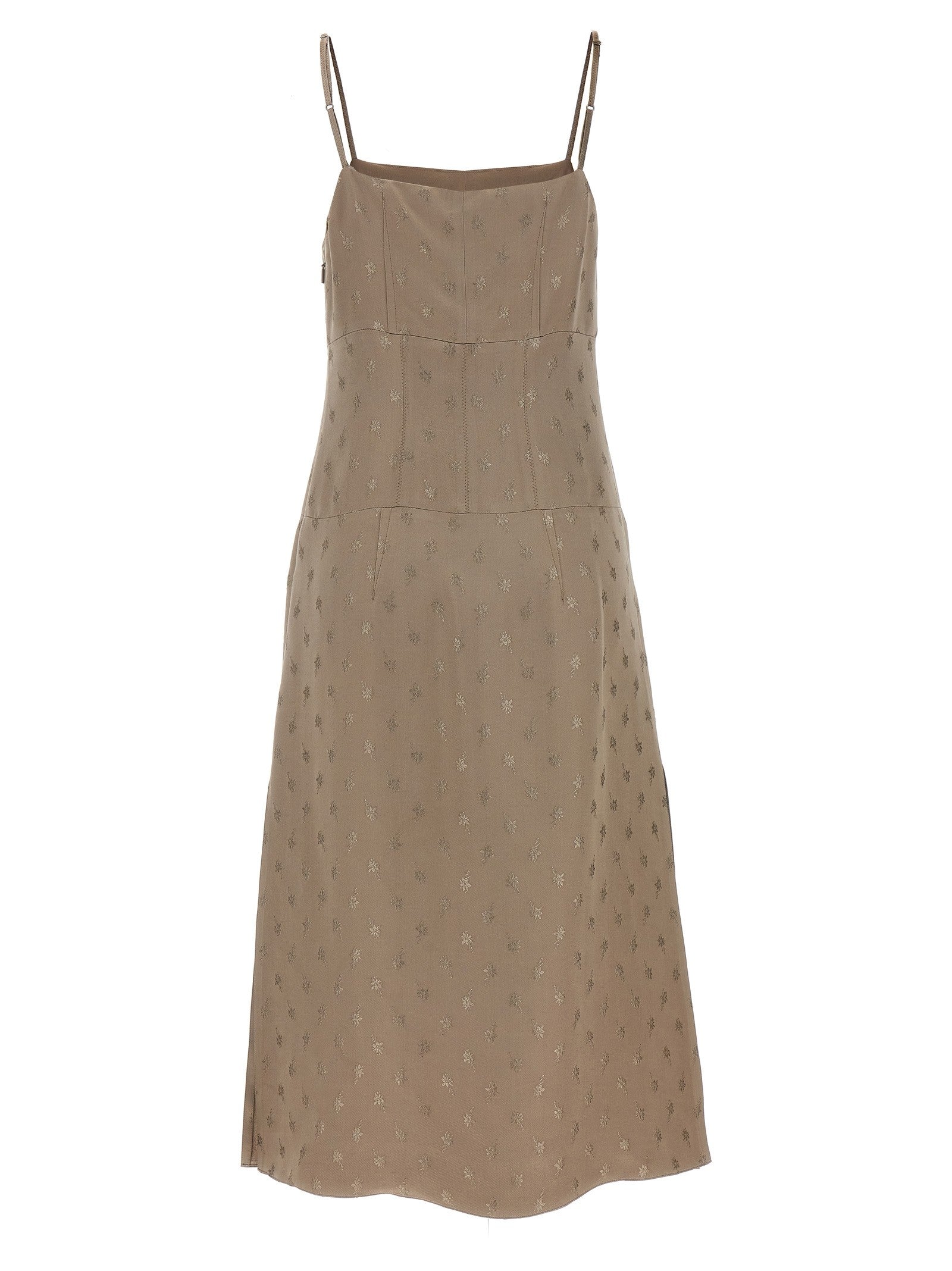Fendi Satin Midi Dress Grey