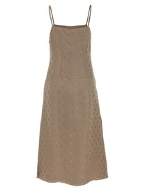 Fendi Satin Midi Dress Grey