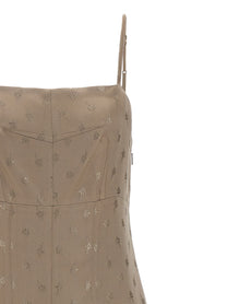 Fendi Satin Midi Dress Grey