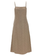 Fendi Satin Midi Dress Grey