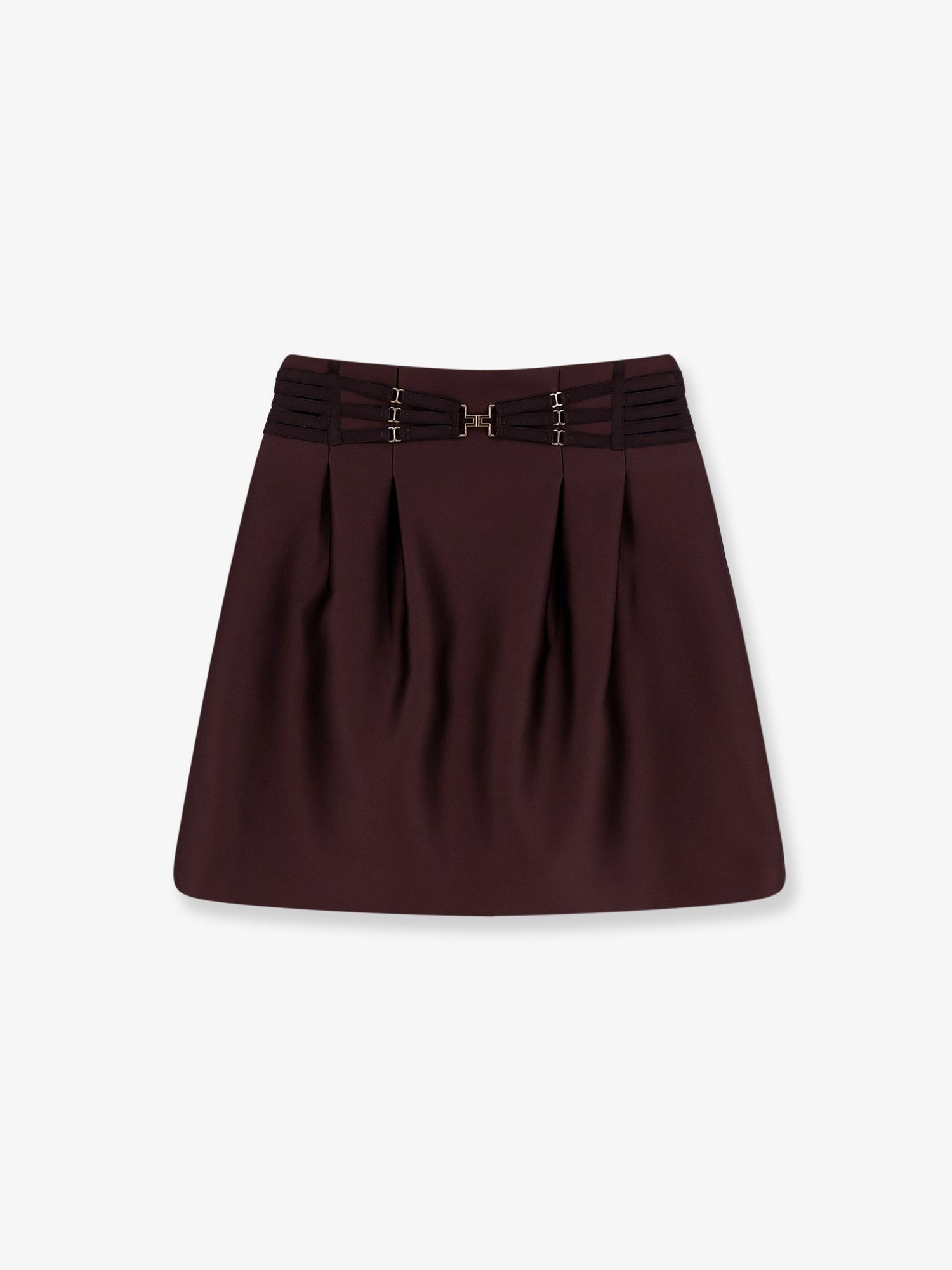 Elisabetta Franchi Women's Satin Mini Skirt Brown