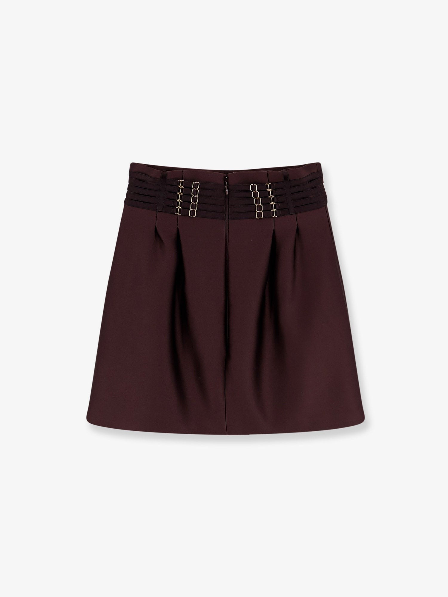 Elisabetta Franchi Women's Satin Mini Skirt Brown