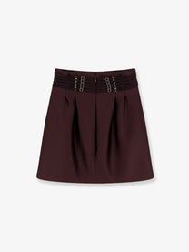 Elisabetta Franchi Women's Satin Mini Skirt Brown