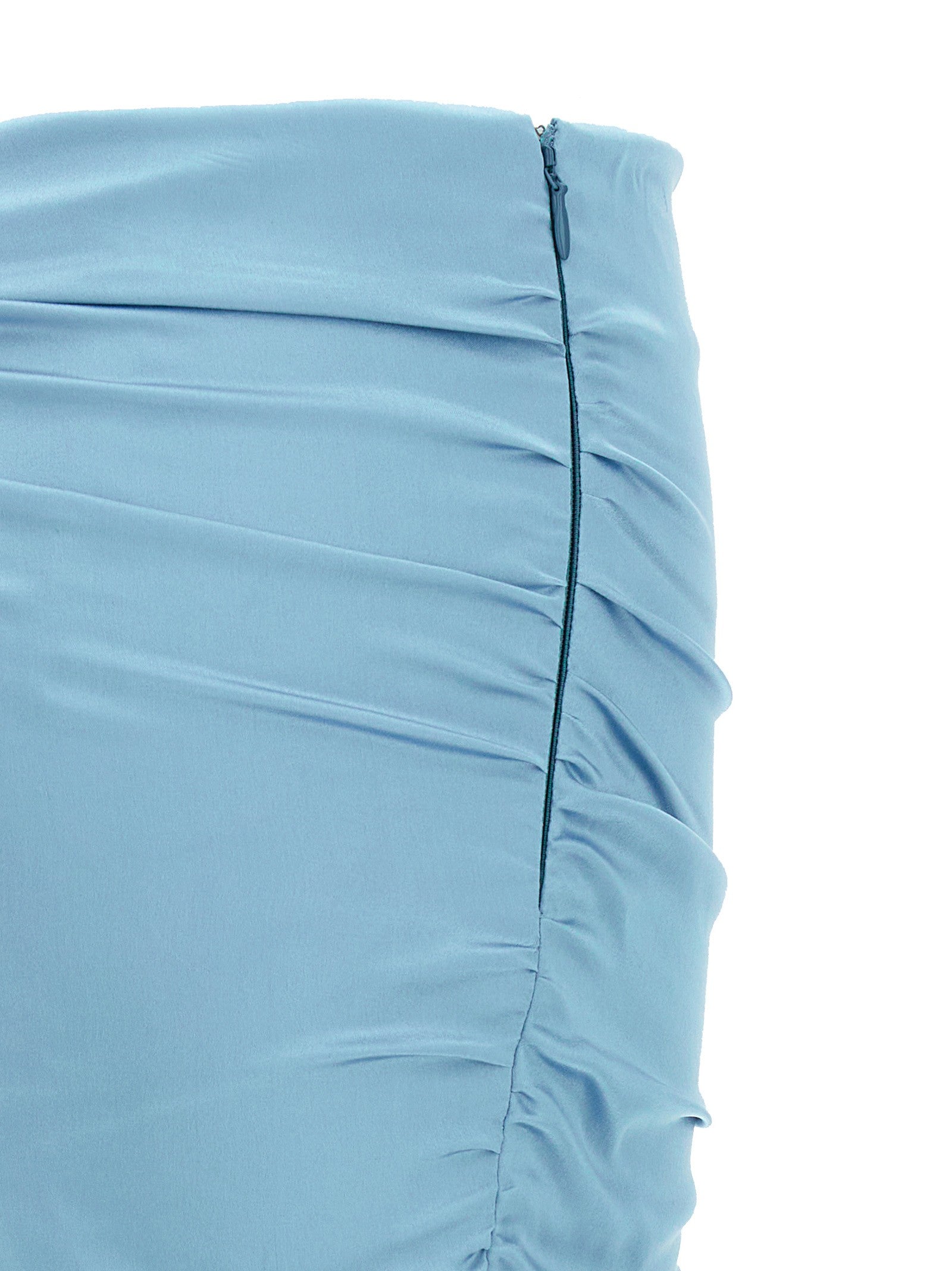 Alessandra Rich Satin Mini Skirt Blue