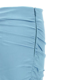 Alessandra Rich Satin Mini Skirt Blue