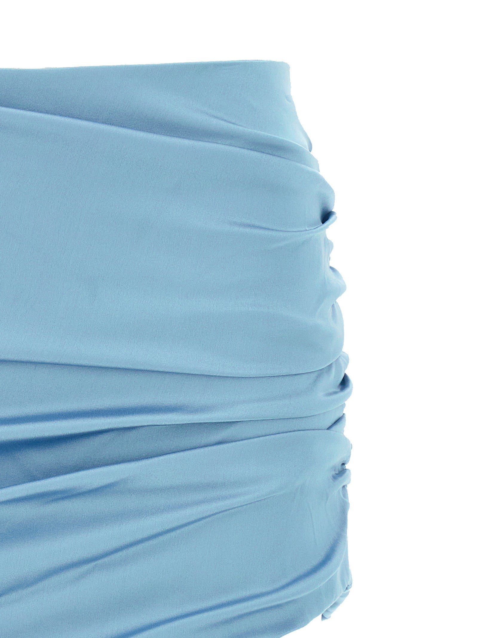 Alessandra Rich Satin Mini Skirt Blue