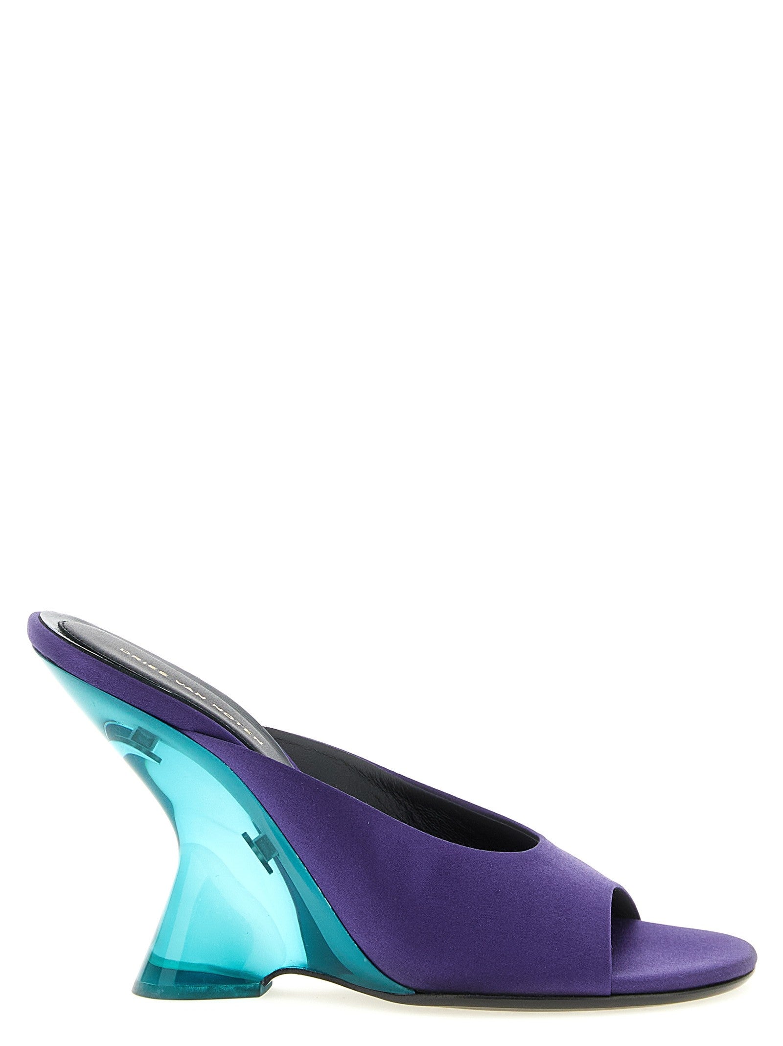 Dries Van Noten Satin Mules Purple