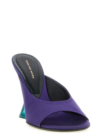 Dries Van Noten Satin Mules Purple