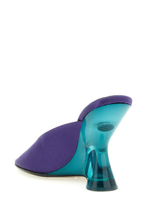 Dries Van Noten Satin Mules Purple