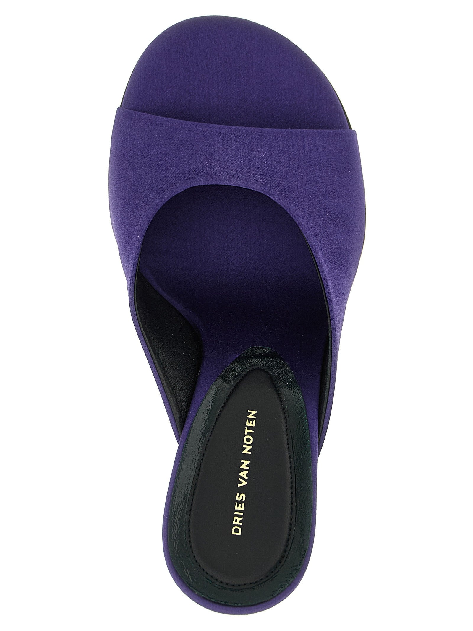 Dries Van Noten Satin Mules Purple