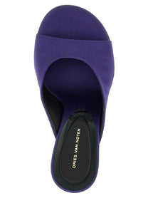 Dries Van Noten Satin Mules Purple