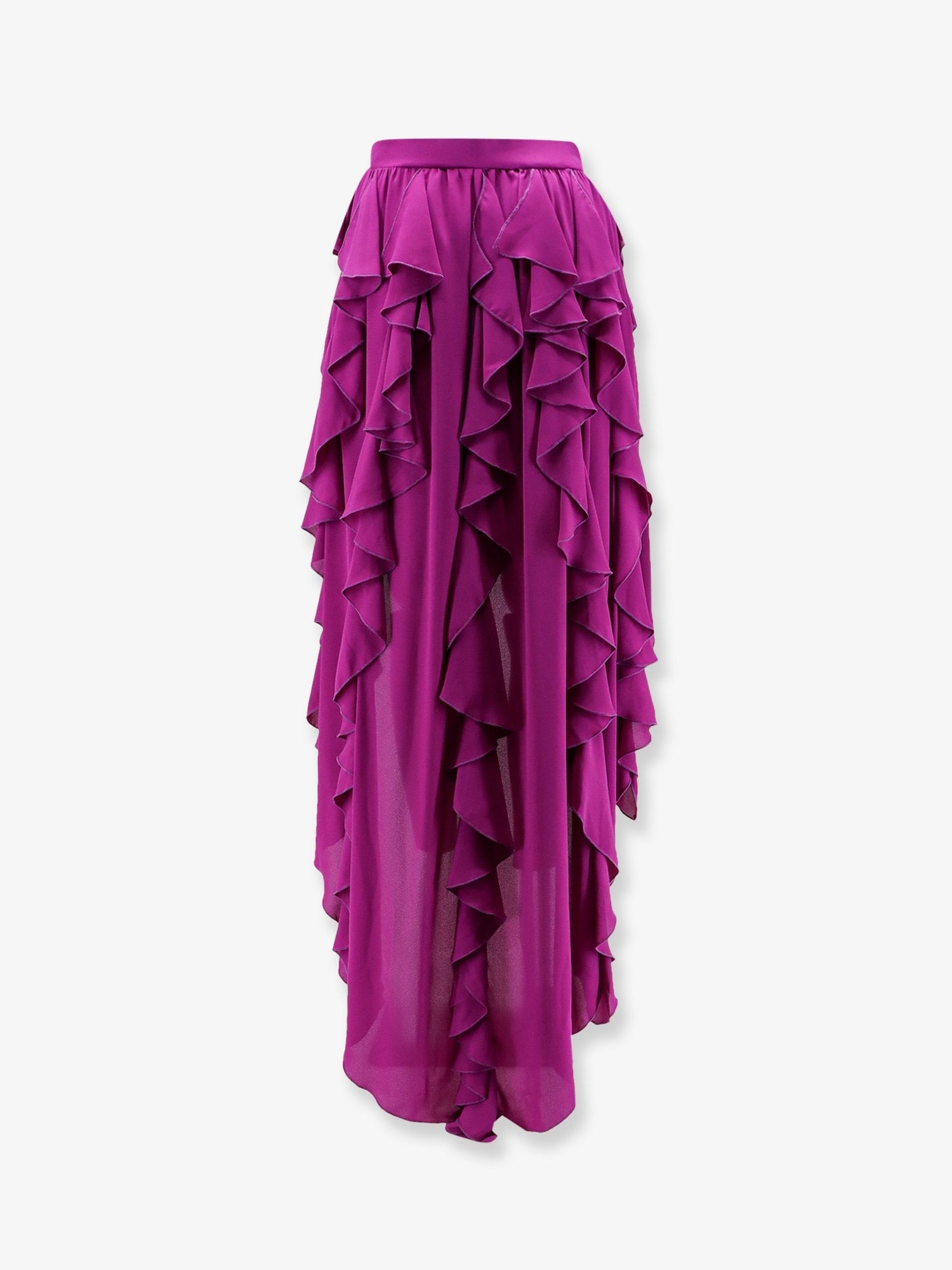 Actualee Women's Satin Ruffled Skirt Purple
