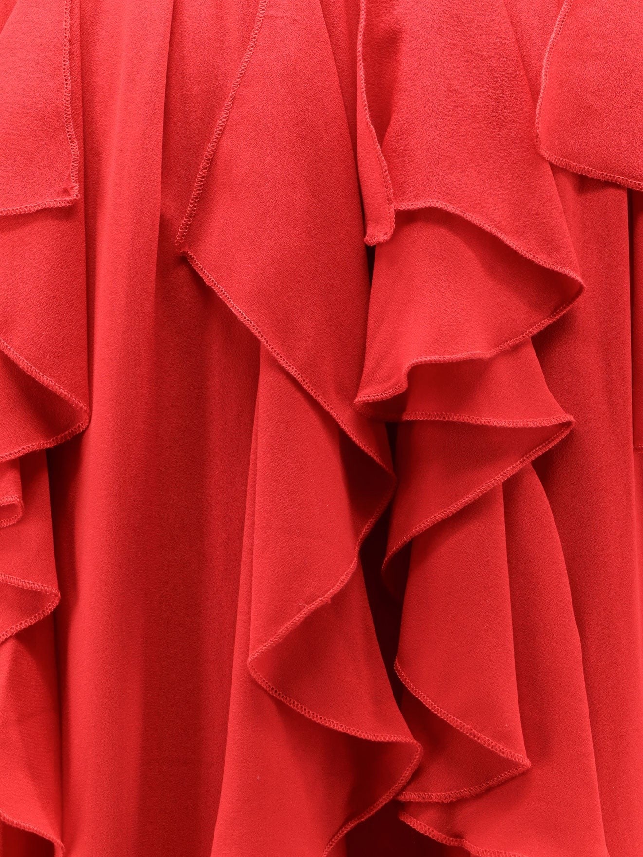 Actualee Women's Satin Ruffled Skirt Red