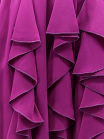 Actualee Women's Satin Ruffled Skirt Purple