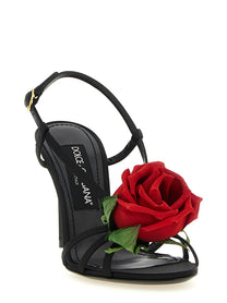 Dolce &amp; Gabbana Satin Sandals Black