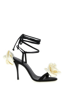 Magda Butrym Satin Sandals White