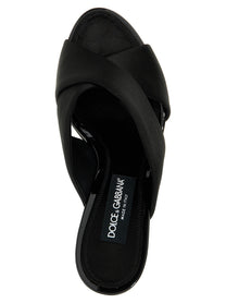 Dolce &amp; Gabbana Satin Sandals Black