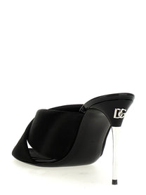 Dolce &amp; Gabbana Satin Sandals Black
