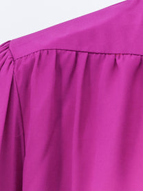 Actualee Women's Satin Shirt Purple