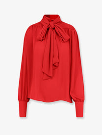 Actualee Women's Satin Shirt Red