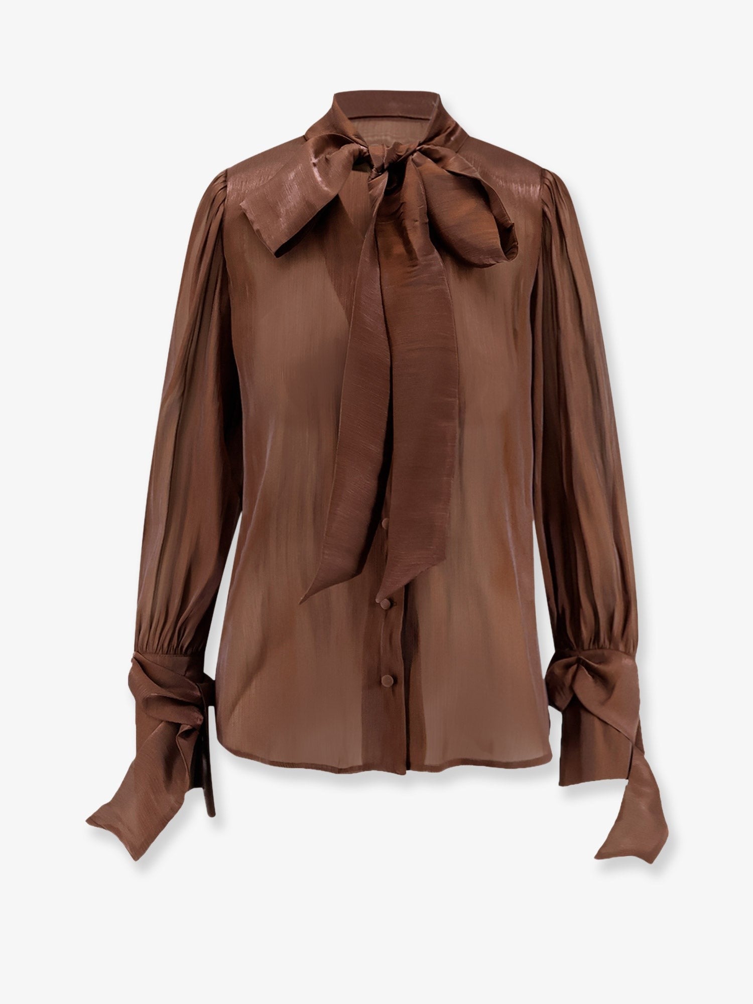 Actualee Women's Satin Shirt Brown