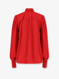Actualee Women's Satin Shirt Red