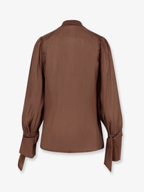 Actualee Women's Satin Shirt Brown