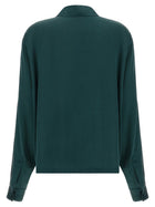 Tom Ford Satin Silk Polo Shirt Green, view 2