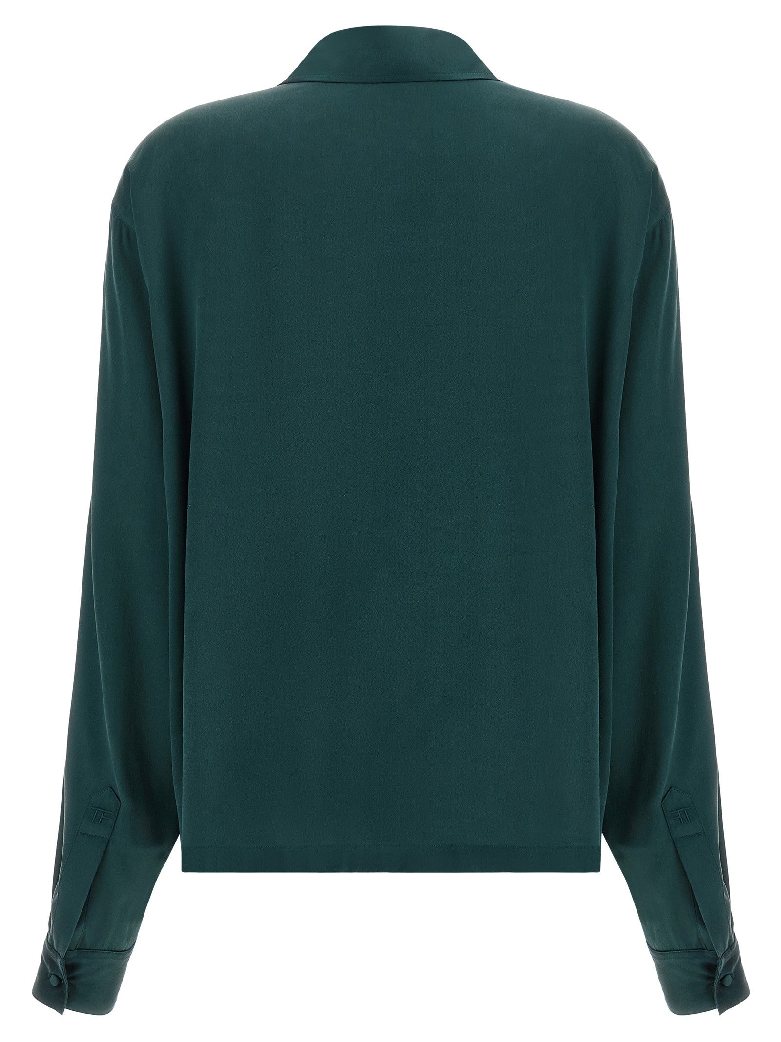 Tom Ford Satin Silk Polo Shirt Green