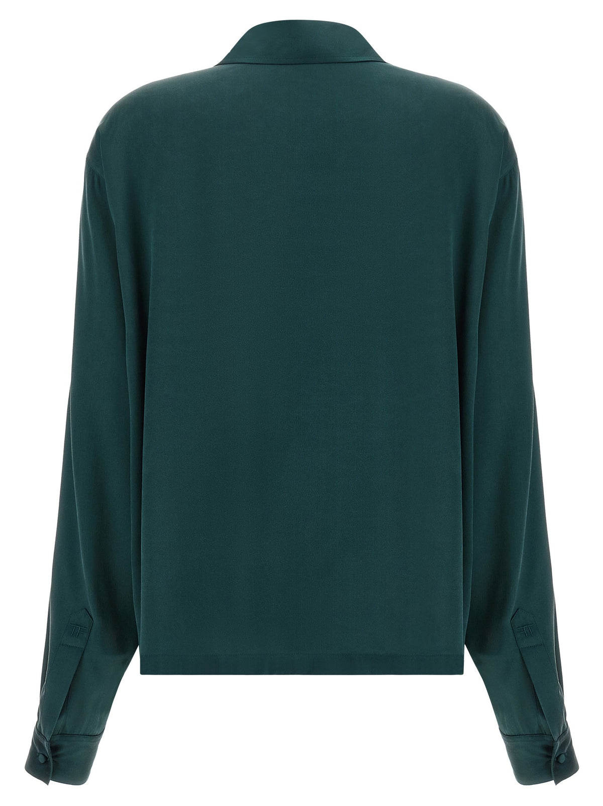 Tom Ford Satin Silk Polo Shirt Green, view 2