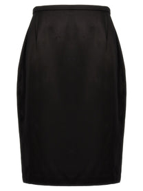 Saint Laurent Satin Skirt Black
