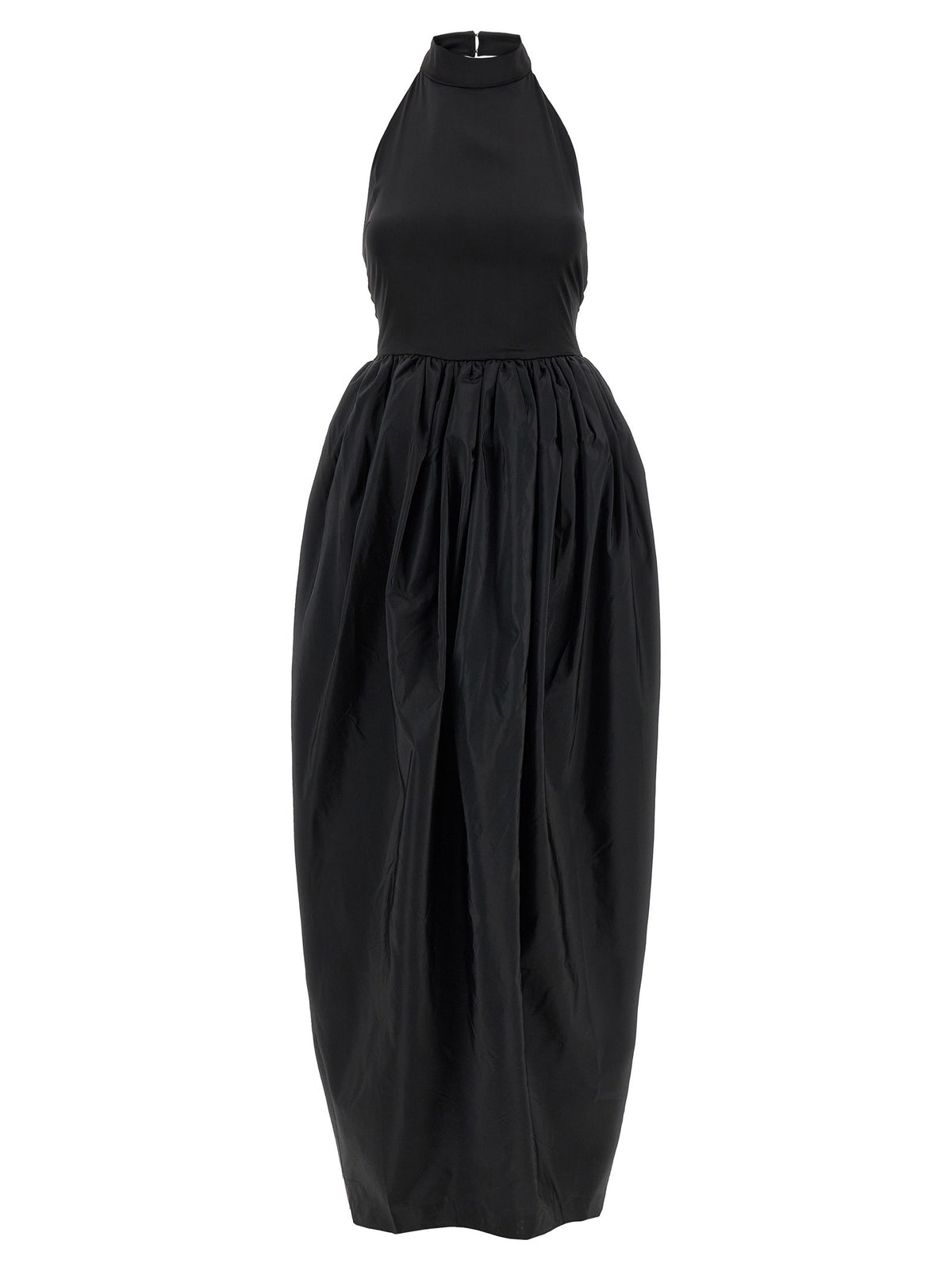 ROTATE Birger Christensen Satin Taffeta Maxi Dress Black